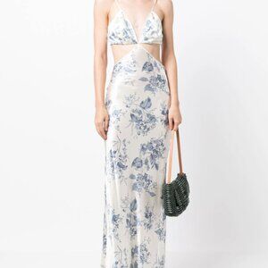 Reformation Poppies Silk Dress - Lupine Blue